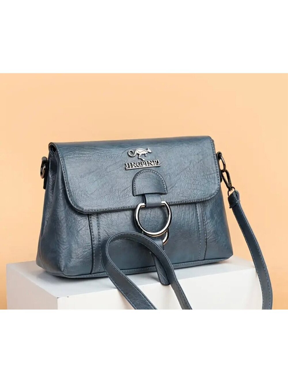 New - Vintage Inspired -Faux Leather Shoulder /Crossbody Bag - Blue